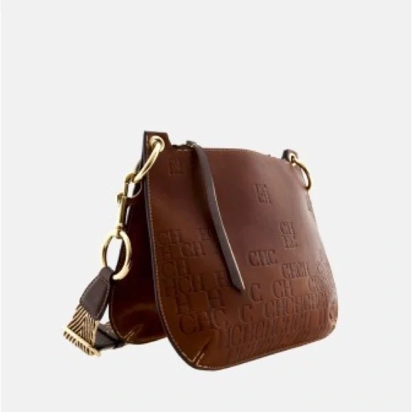 Carolina Herrera Castañuela Brown Logo Crossbody Reversible Bag - Picture 5 of 16